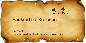 Vaskovits Kemenes névjegykártya
